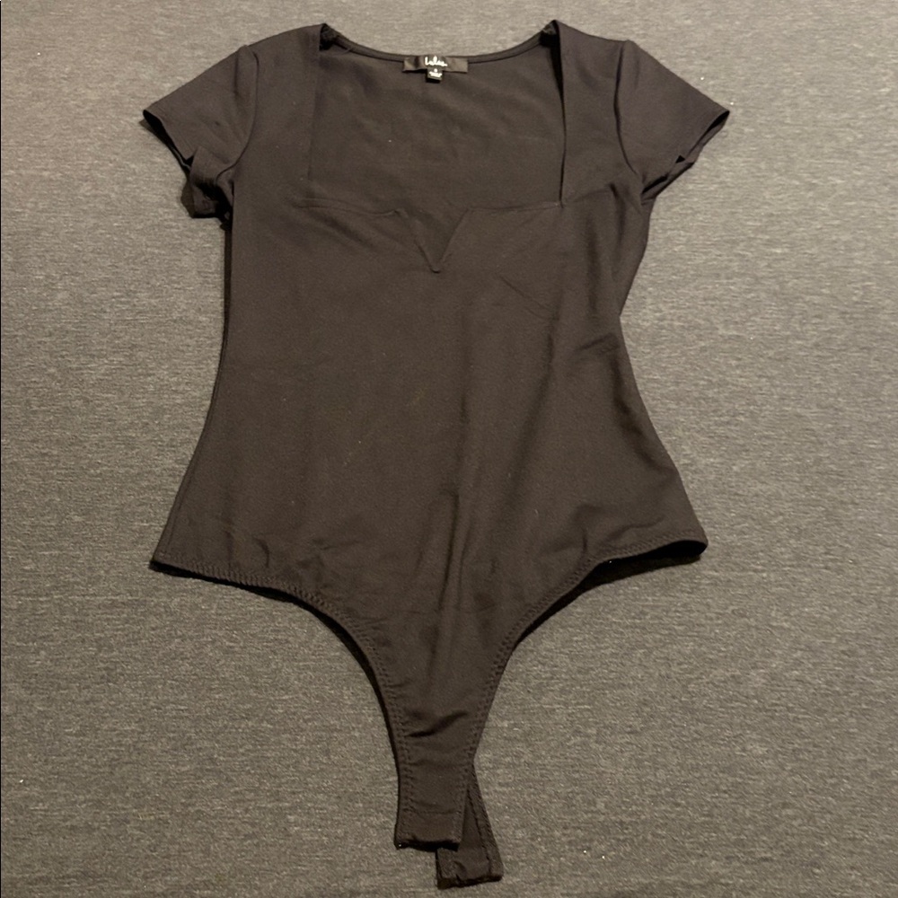 Lulu's Square Neck Black Bodysuit